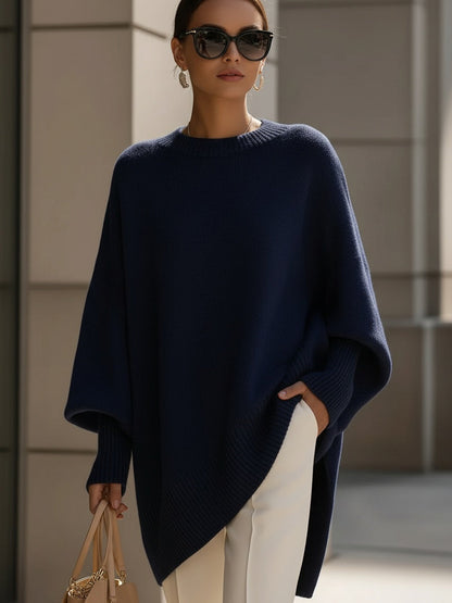 Wool Oversized Jumper in Navy Blue – Ottilie by Maravesse