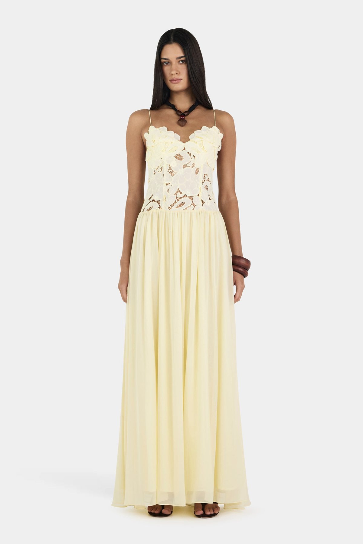 Lace Maxi Dress in Butter – Florence by Maravesse