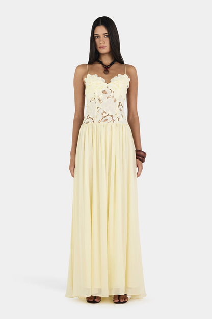 Lace Maxi Dress in Butter – Florence by Maravesse