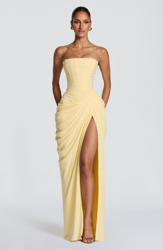 Maxi Dress in Lemon – Mila by Maravesse