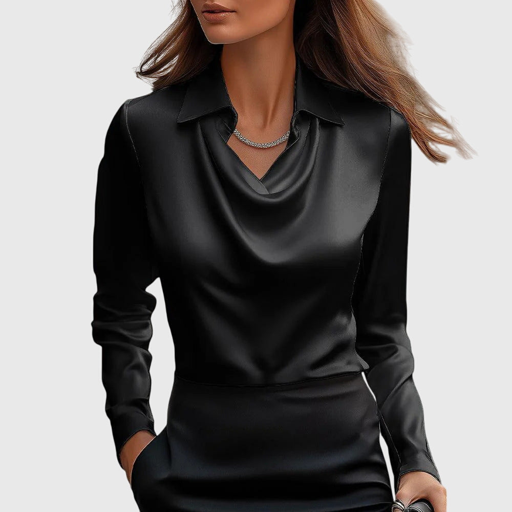 Pleated Pleated Blouse in Black – Theodora by Maravesse