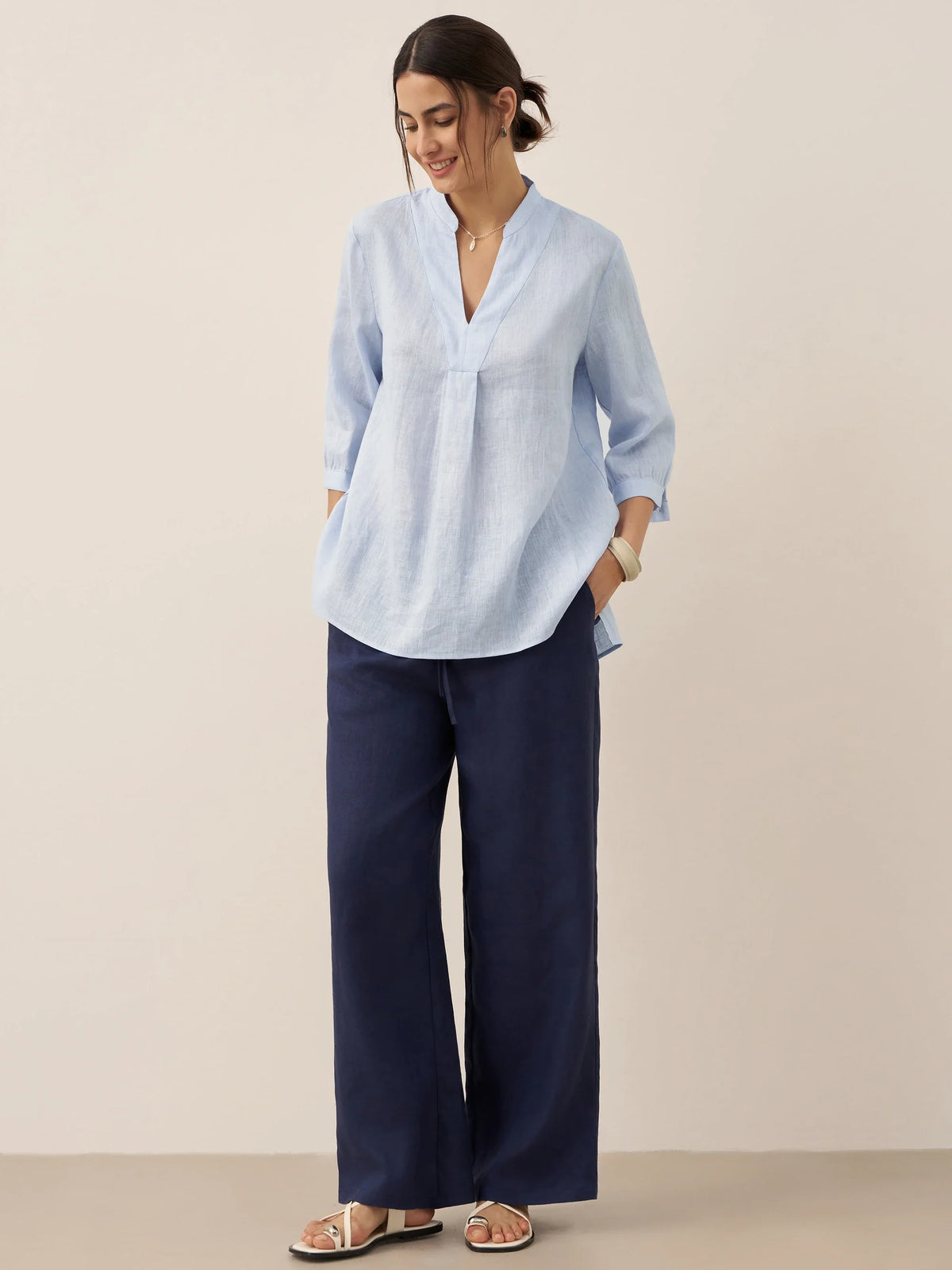 A-Line Linen Blouse – Delphine by Maravesse (17)
