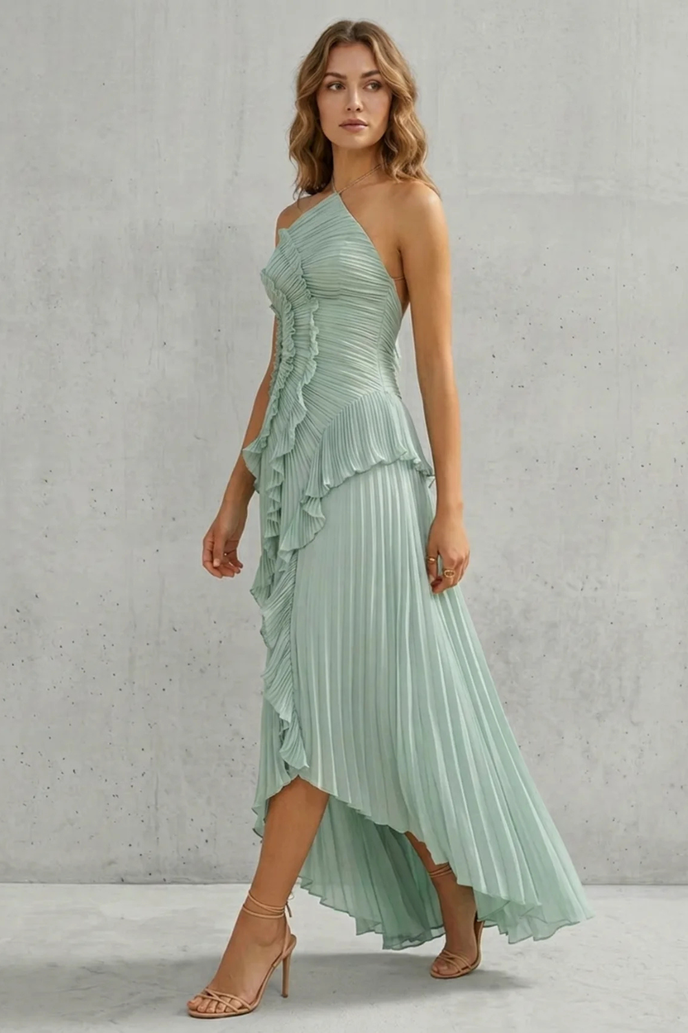 Ruffle Pleated Maxi Dress – Genevieve by Maravesse (21)