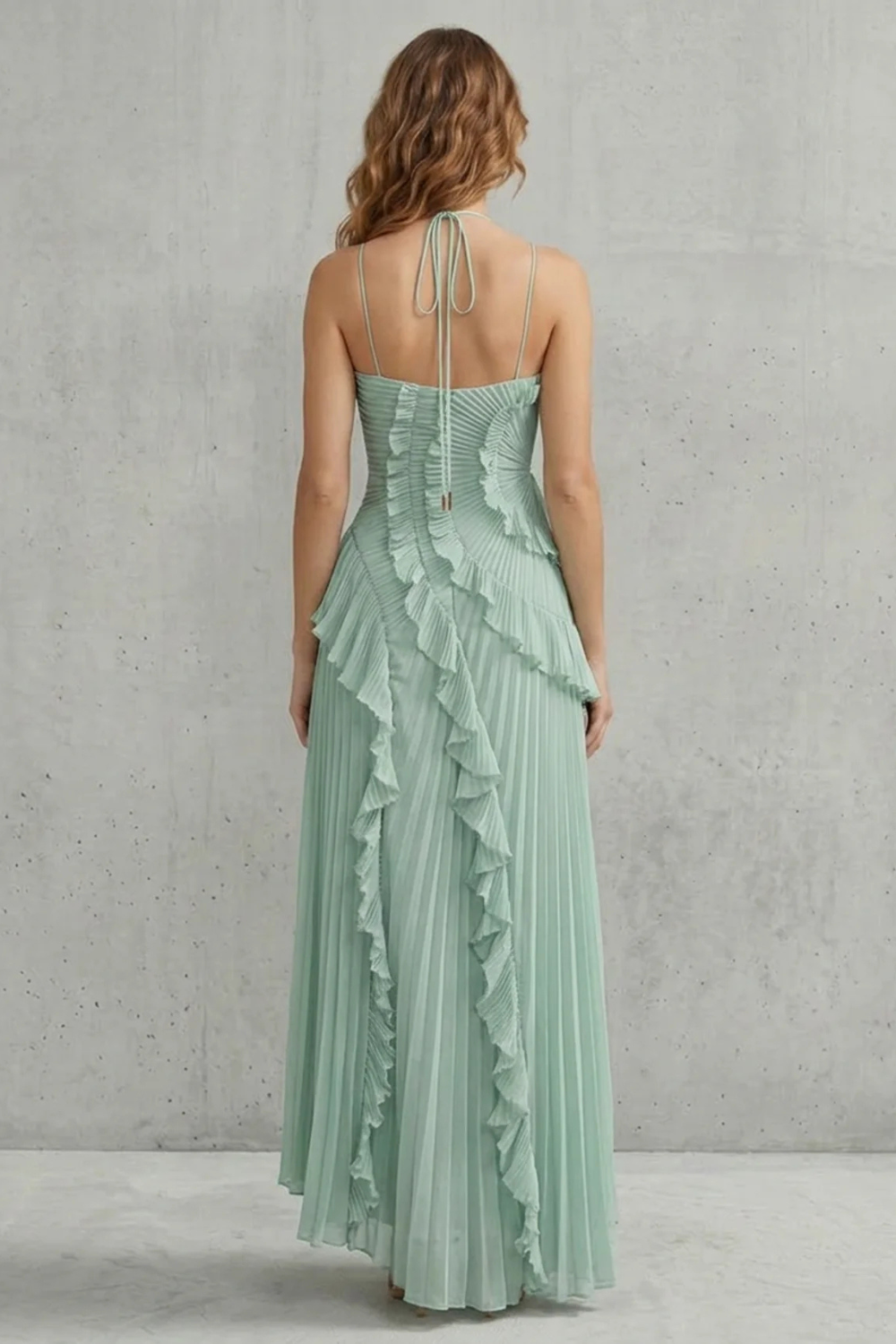 Ruffle Pleated Maxi Dress – Genevieve by Maravesse (22)