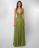 Elara | Lace Chiffon Maxi Dress for Wedding Guests