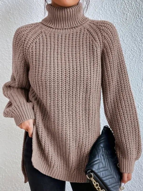 Turtleneck Jumper in Khaki – Noa by Maravesse