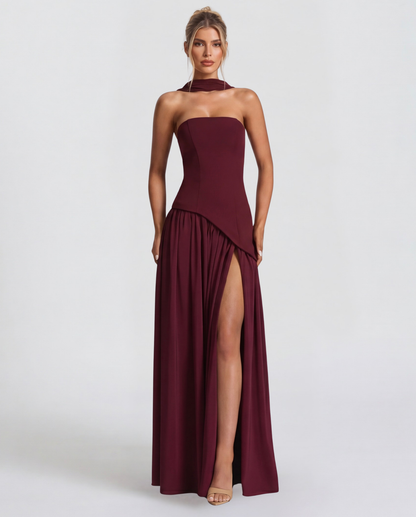 Maxi Dress in Wine Red – Rosa by Maravesse