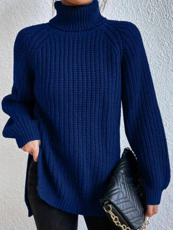 Turtleneck Jumper in Dark blue – Noa by Maravesse