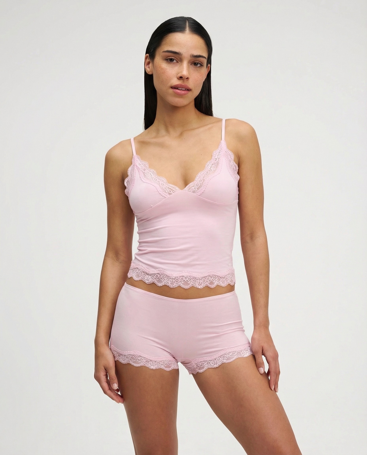 Lace Sleep Set in Soft Pink – Celine by Maravesse