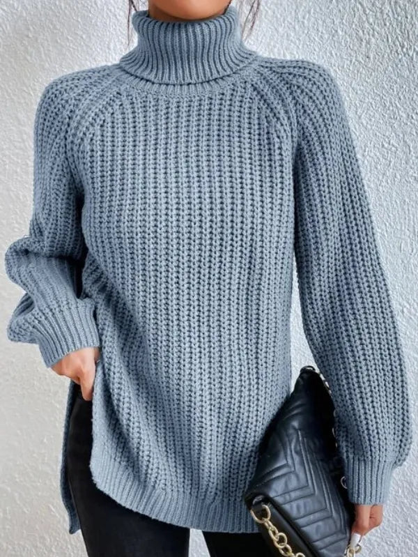 Turtleneck Jumper in Light blue – Noa by Maravesse