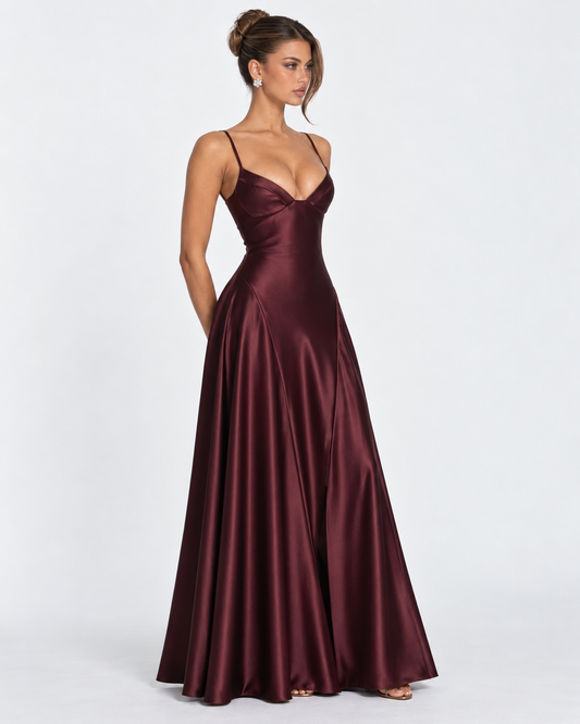 Aurelia Hourglass Satin Maxi