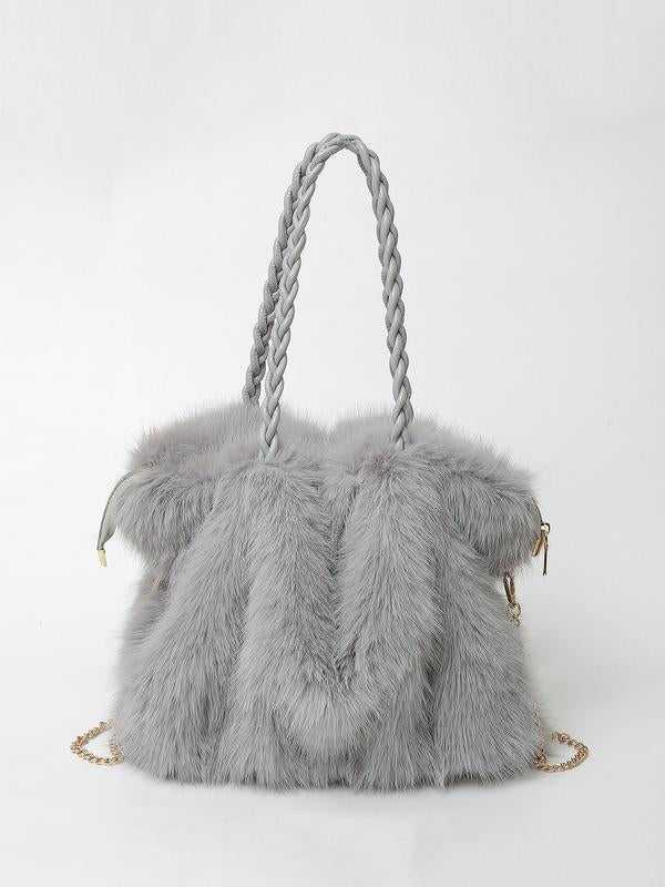 Velvet Tote in Gray – Imogen by Maravesse