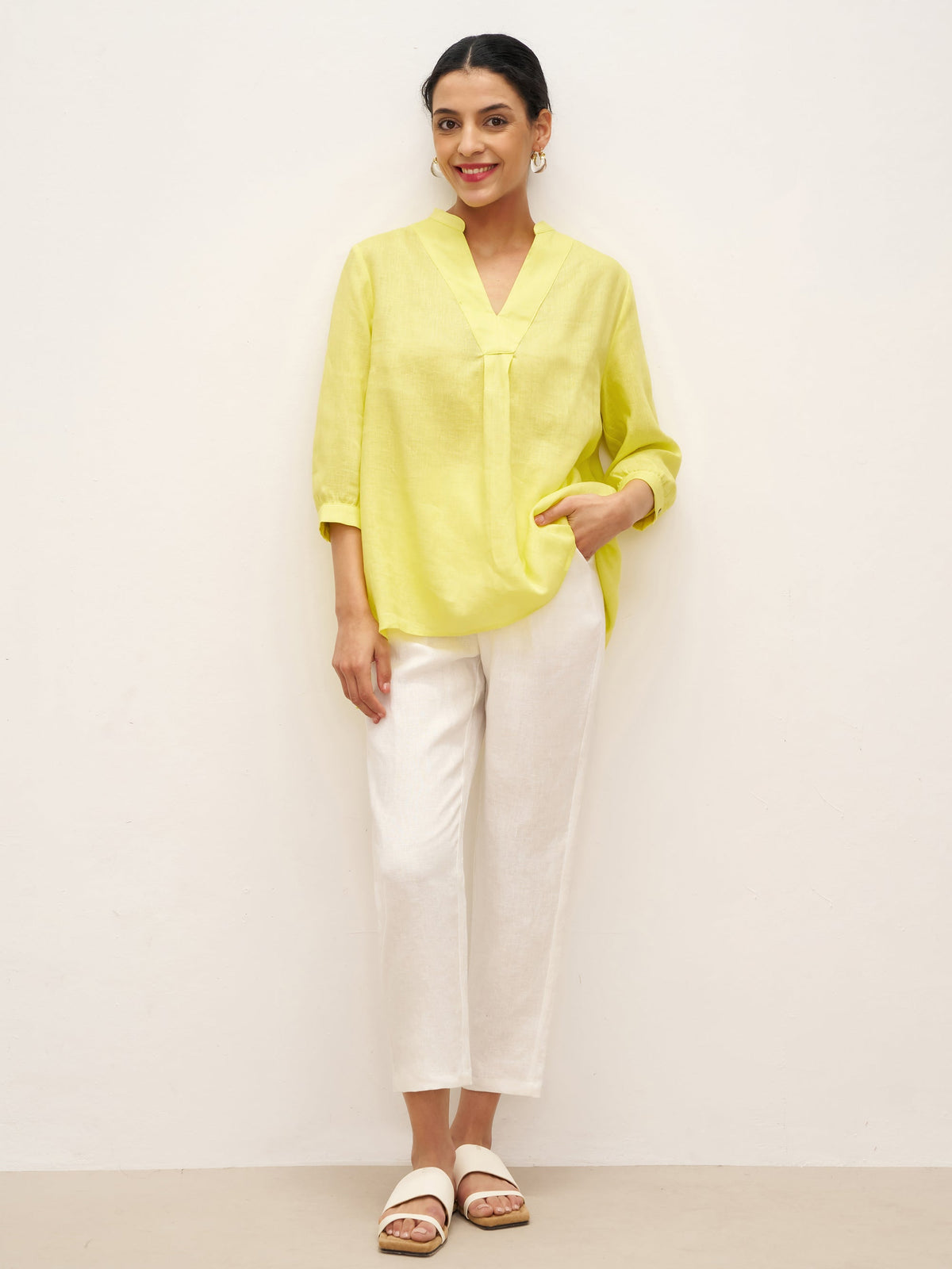 A-Line Linen Blouse – Delphine by Maravesse (58)