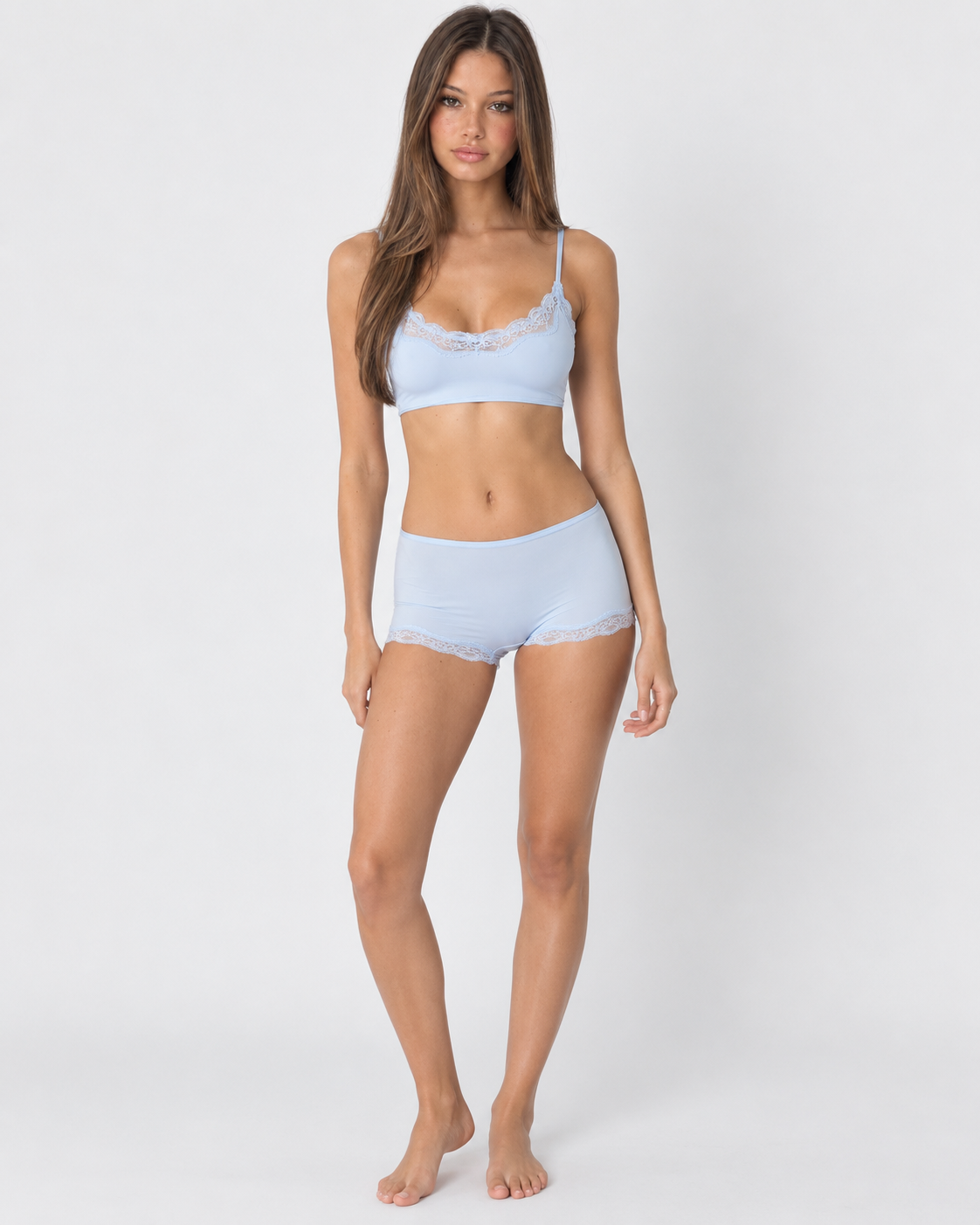 Lace Sleep Set in Light Blue – Philippa by Maravesse