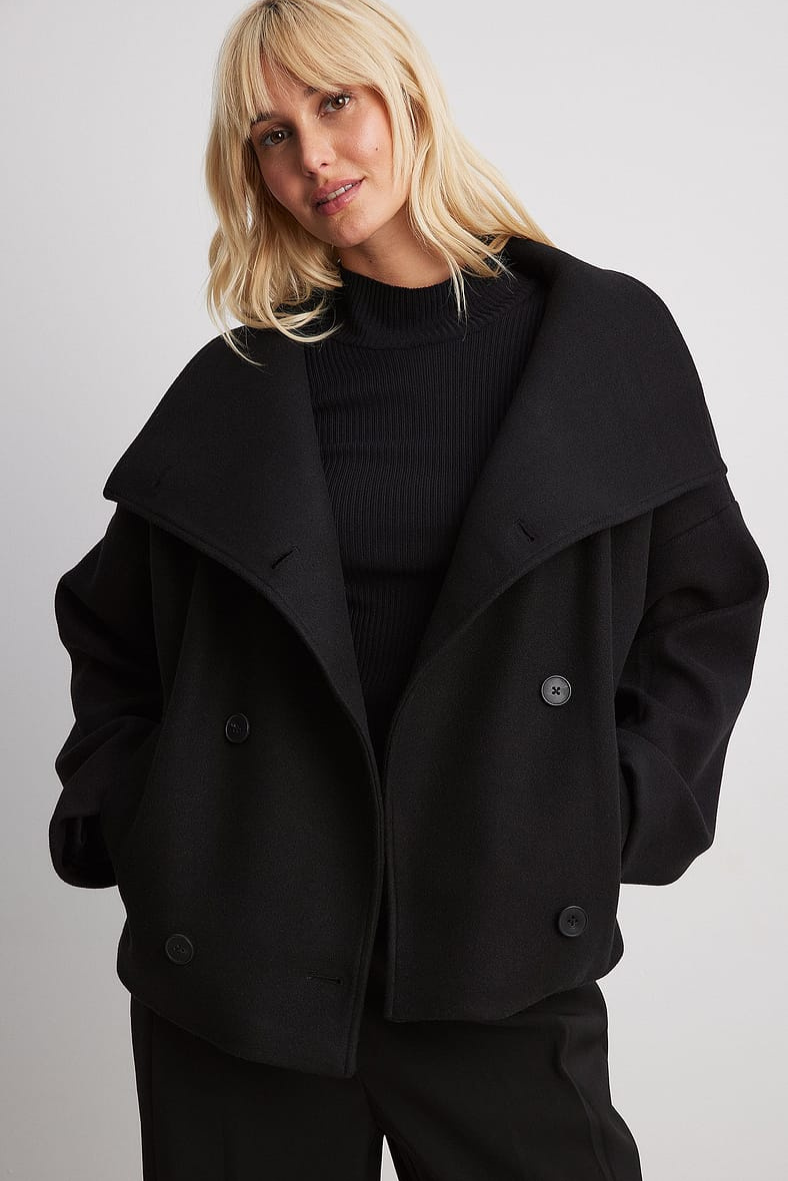Double Breasted Coat in Black – Imogen by Maravesse