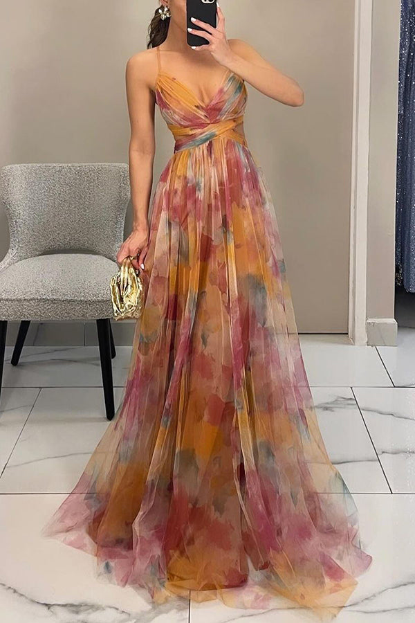 Floral Maxi Dress in Orange – Rose by Maravesse