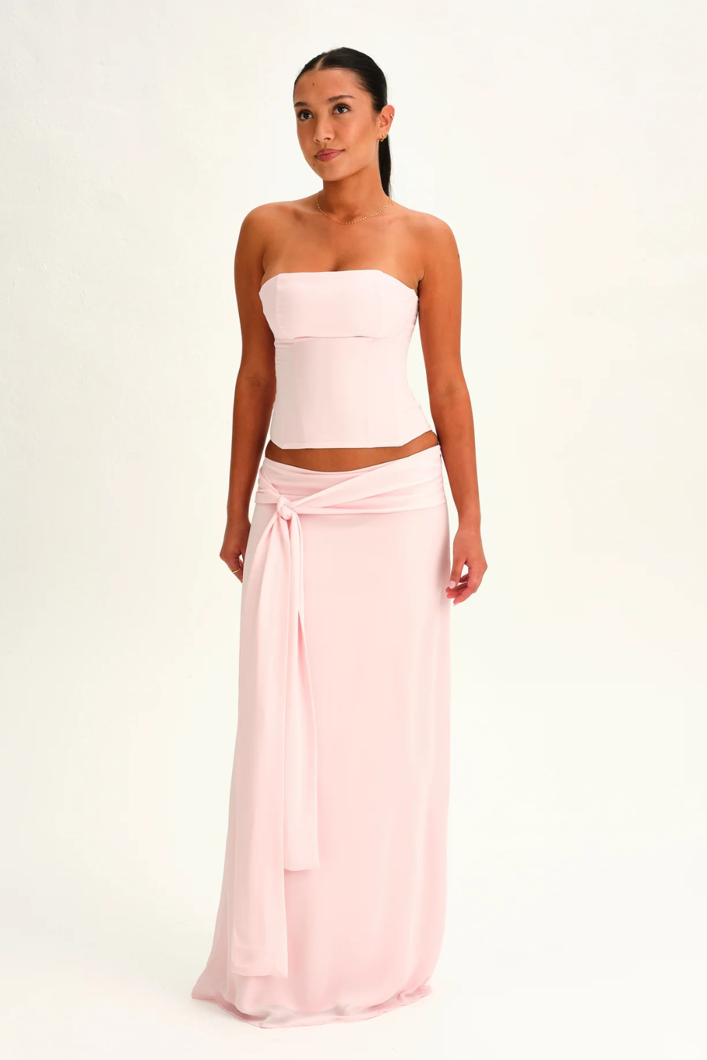 Corset Wrap Co-ord Set in Blush – Aurelia by Maravesse