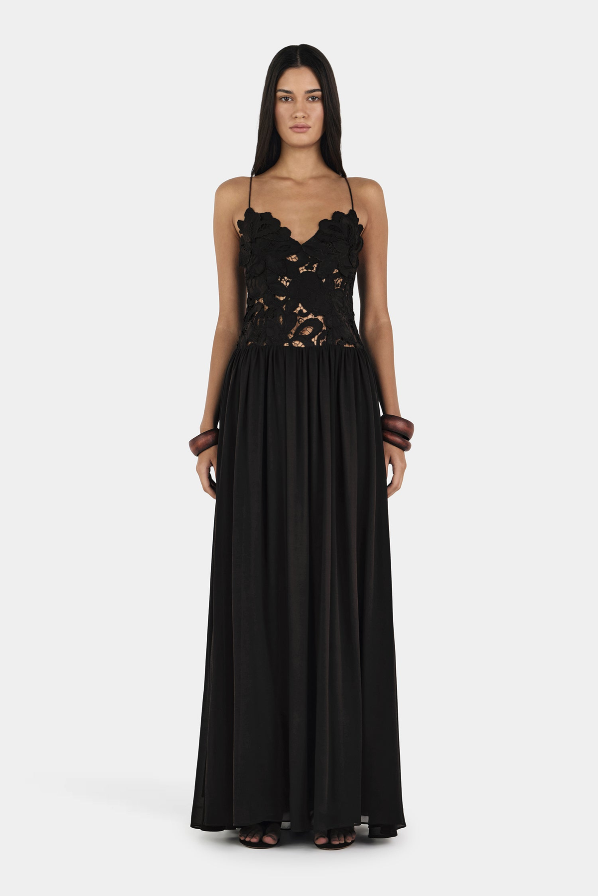 Lace Maxi Dress in Black – Florence by Maravesse