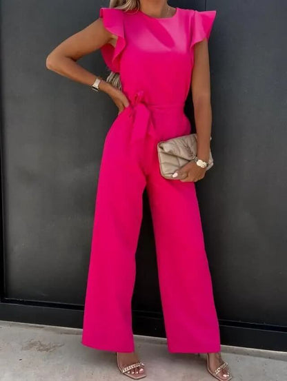 Belted Jumpsuit in Pink – Amara by Maravesse