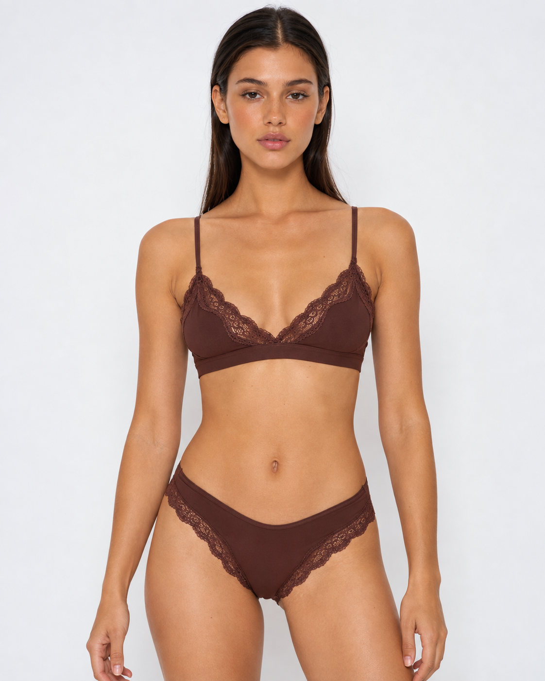Lace Set in Brown – Vivienne by Maravesse