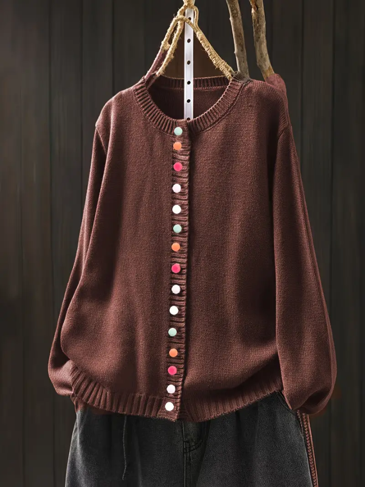 Timeless Cardigan in Dark brown – Henrietta by Maravesse