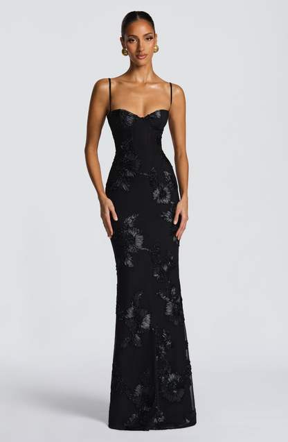 Formal Maxi Dress in Black – Elara by Maravesse