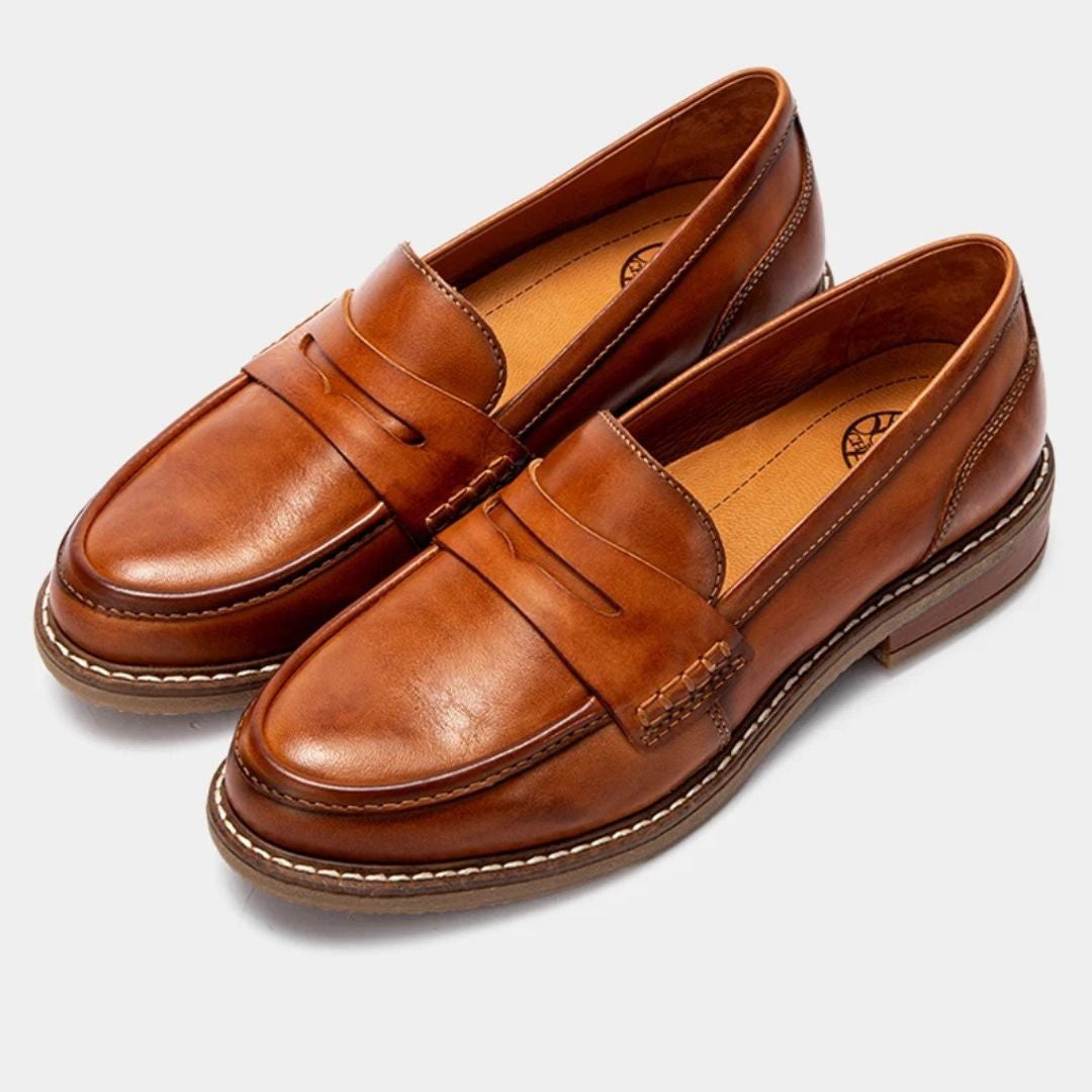 Loafer Leather Loafers in Brown – Sienna by Maravesse