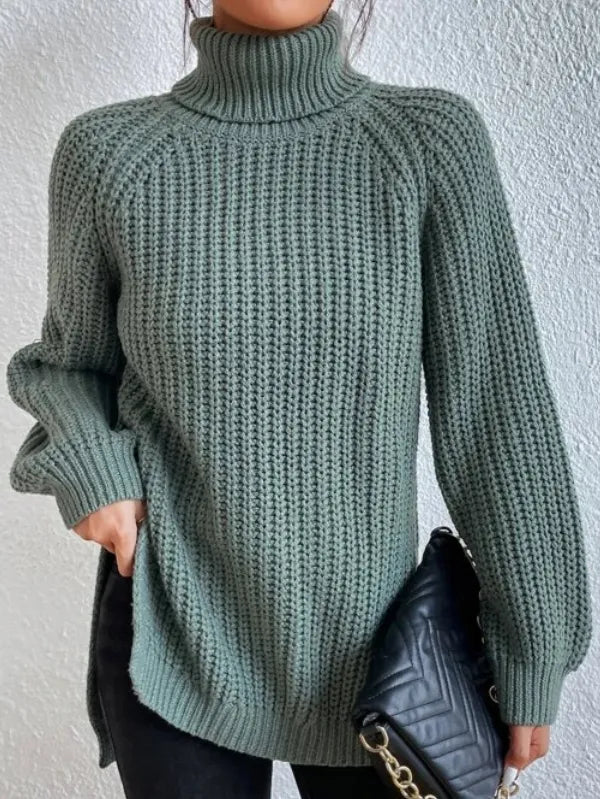 Turtleneck Jumper in Green – Noa by Maravesse