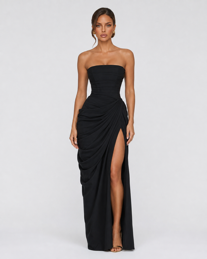 Drape Gown in Black – Aurelia by Maravesse
