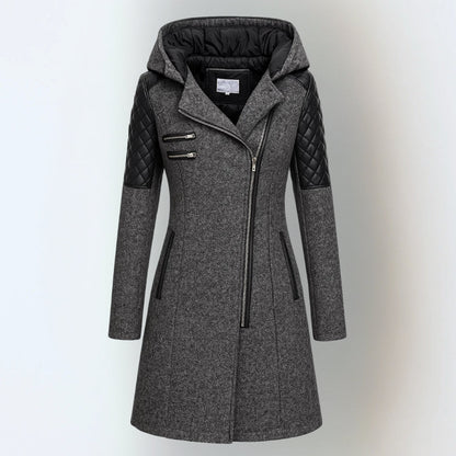 Wool Puffer Jacket in Dark Grey – Amara by Maravesse