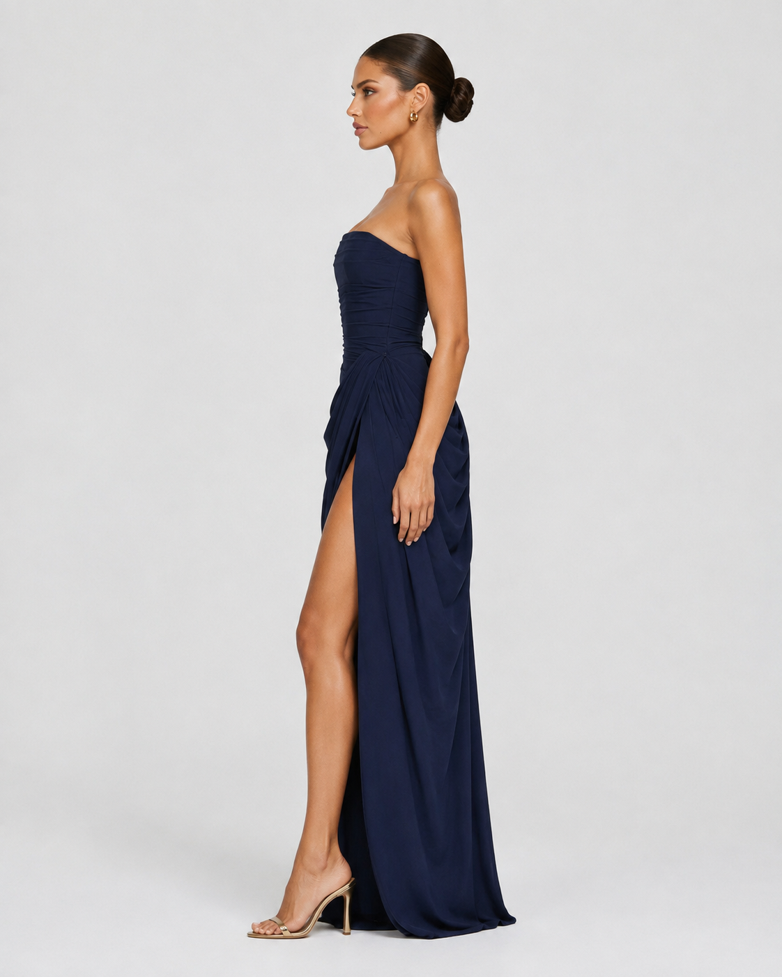 Main Character Drape Gown in Navy