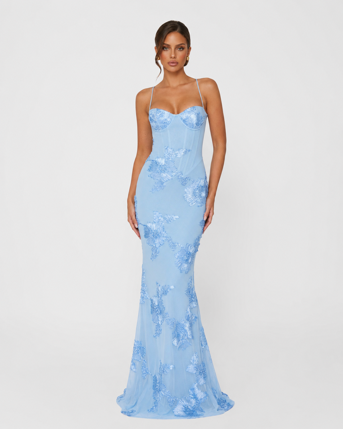 Corset Gown in Light Blue – Arabella by Maravesse