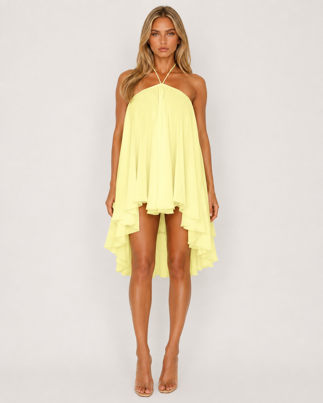 Mini Dress in Light Yellow – Vigdis by Maravesse
