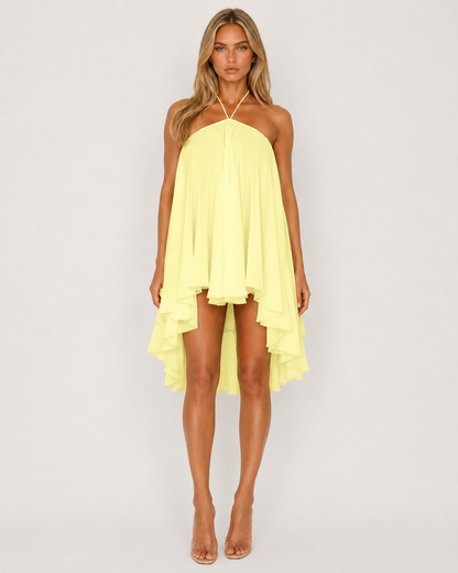 Mini Dress in Light Yellow – Vigdis by Maravesse