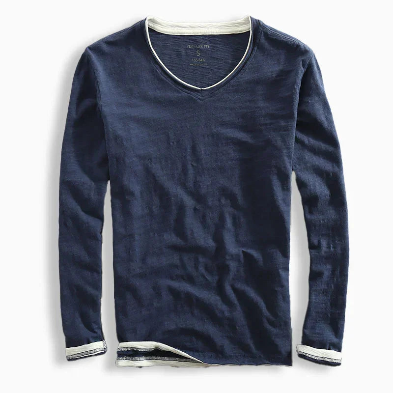 Blouse in Navy blue – Augusta by Maravesse