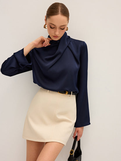 Draped Satin Blouse – Josephine by Maravesse (5)
