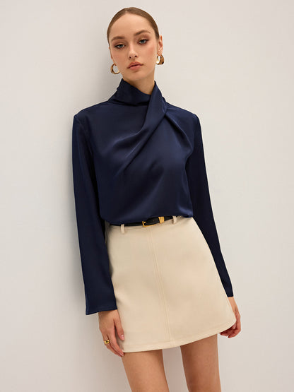 Draped Satin Blouse – Josephine by Maravesse (6)