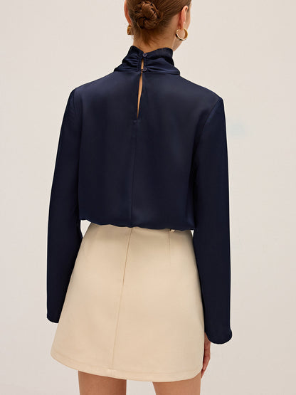 Draped Satin Blouse – Josephine by Maravesse (3)