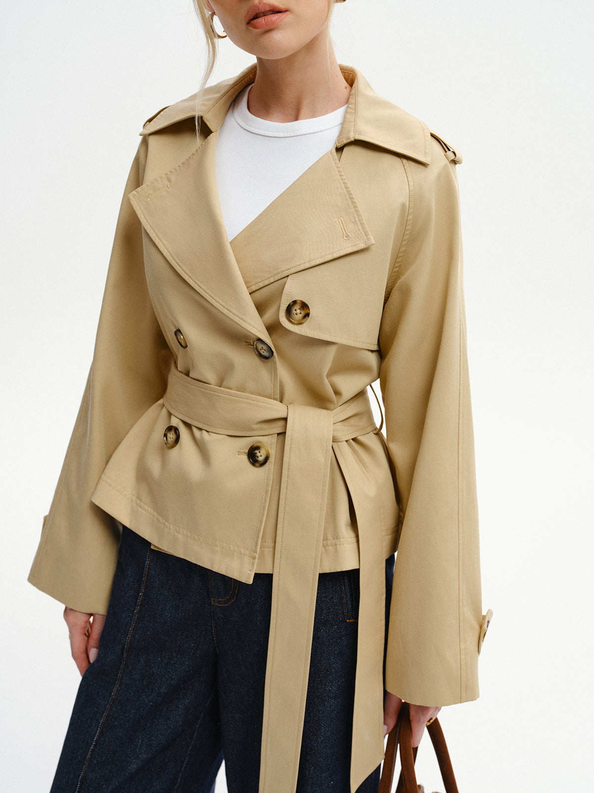 Belted Trench Coat in Khaki – Odette by Maravesse