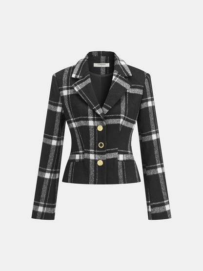 Plaid Wool Blazer – Rosalind by Maravesse (7)