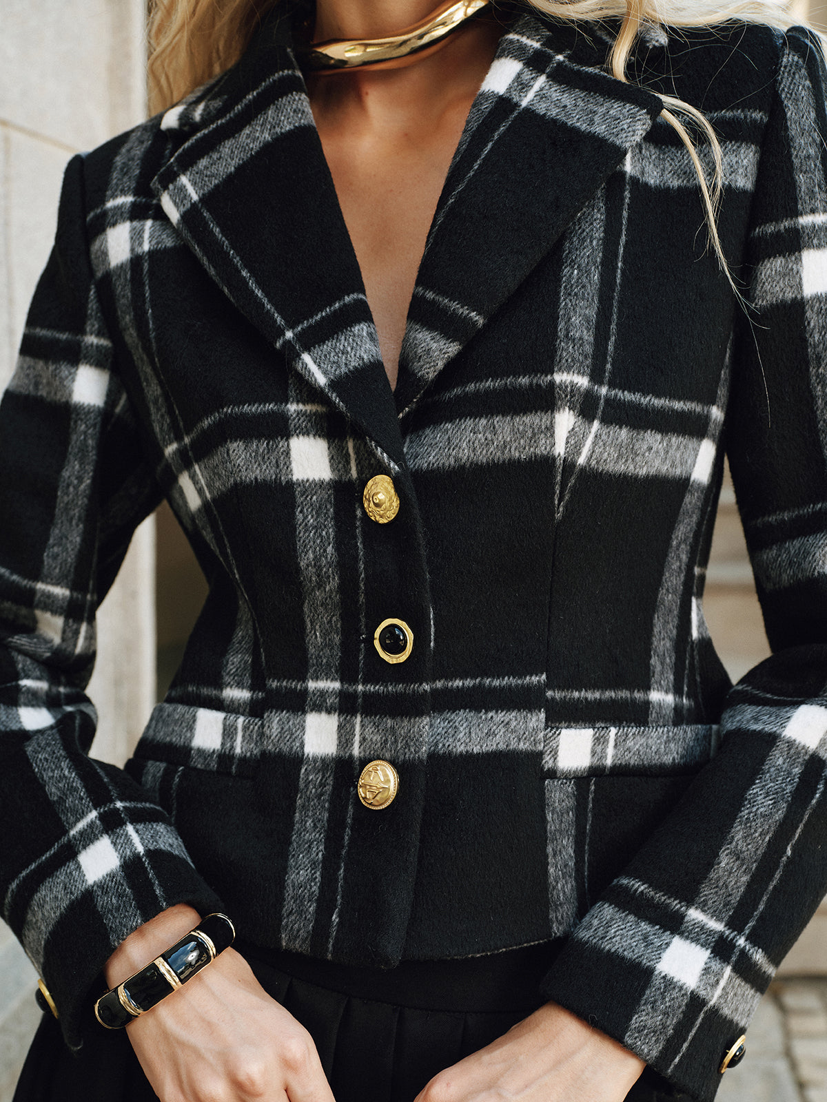 Plaid Wool Blazer – Rosalind by Maravesse (5)