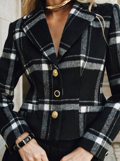 Plaid Wool Blazer – Rosalind by Maravesse (5)