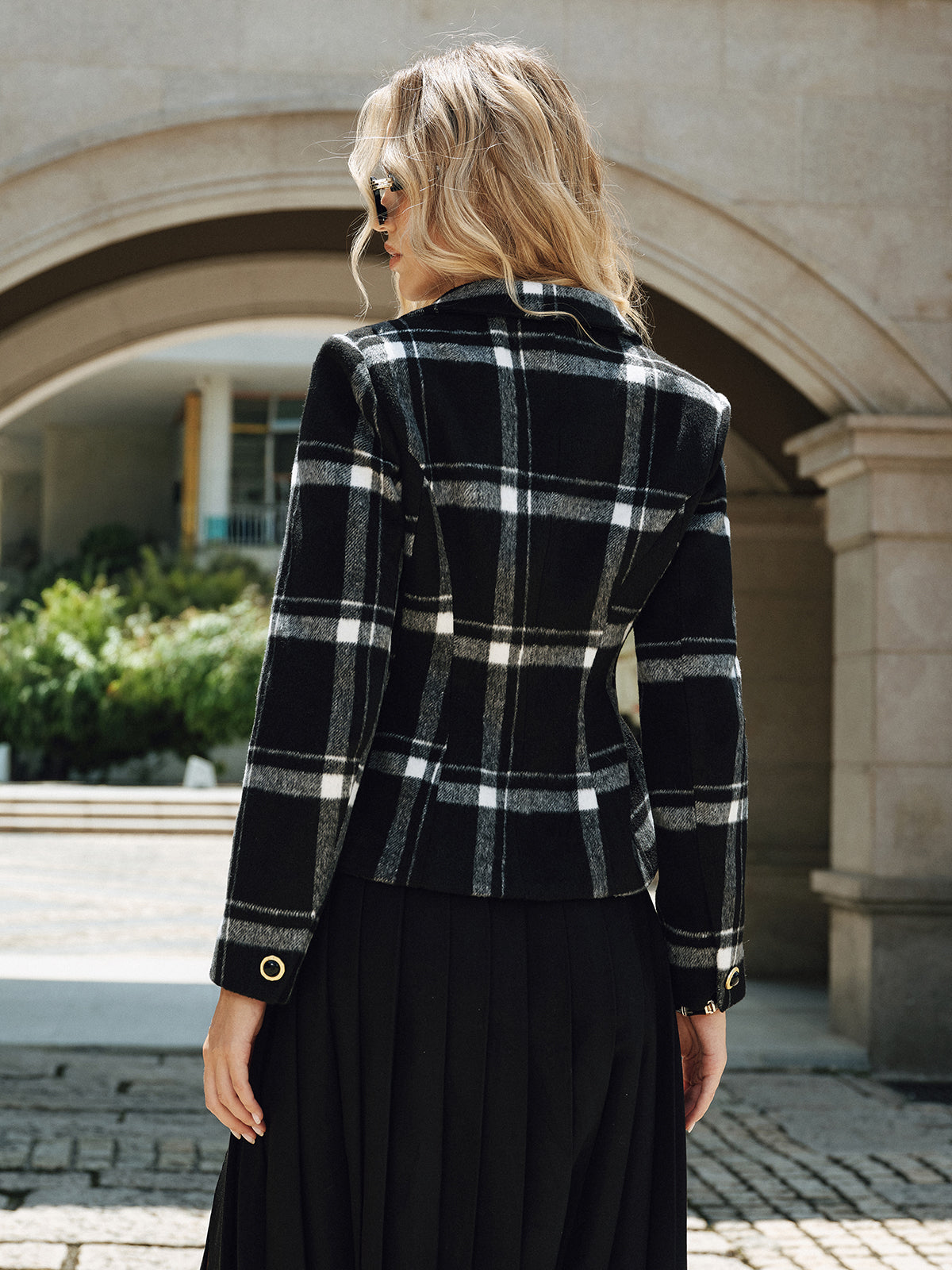 Plaid Wool Blazer – Rosalind by Maravesse (6)