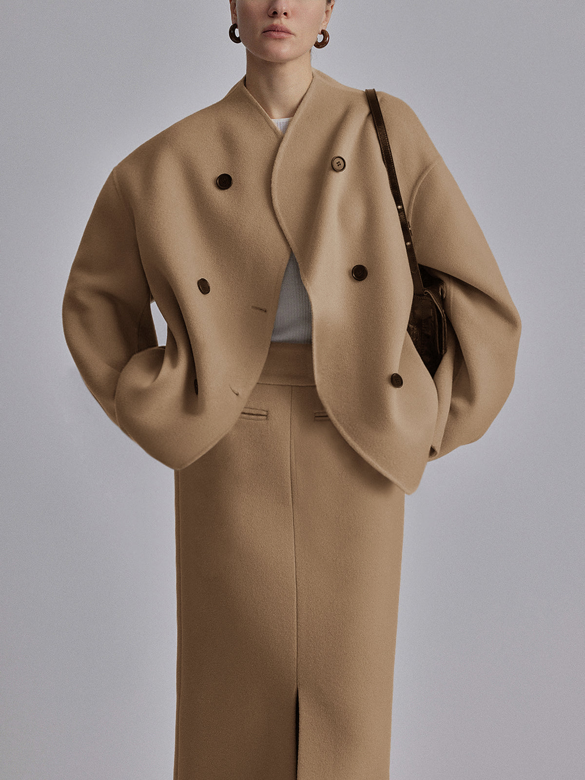Oversized Puffer Jacket in Khaki – Mirabel by Maravesse