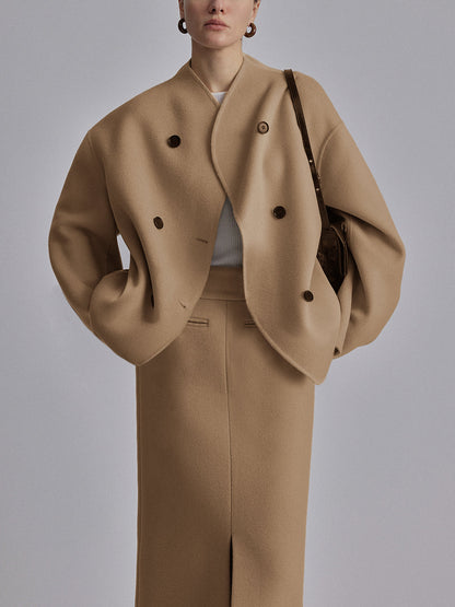 Oversized Puffer Jacket in Khaki – Mirabel by Maravesse