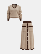 Adeline | Camel Knit Set