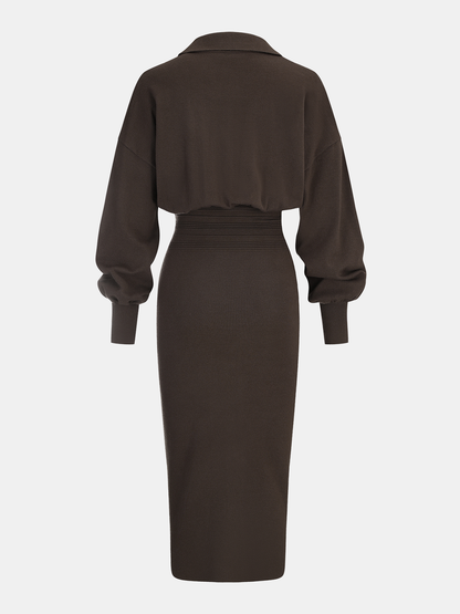 Knit Shirt Midi Dress – Lucille by Maravesse (3)