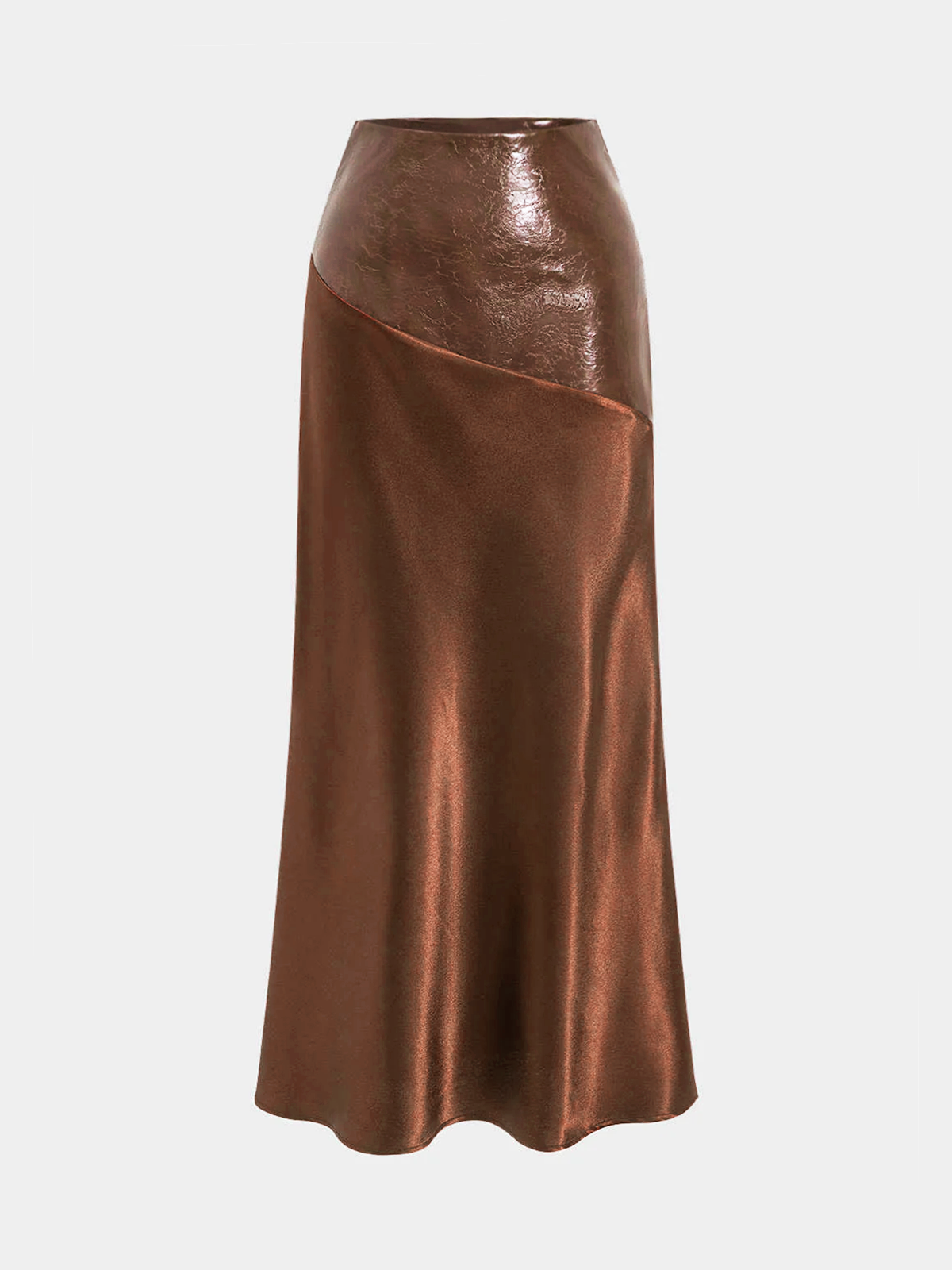 Satin Leather Skirt in Brown – Aurelia by Maravesse