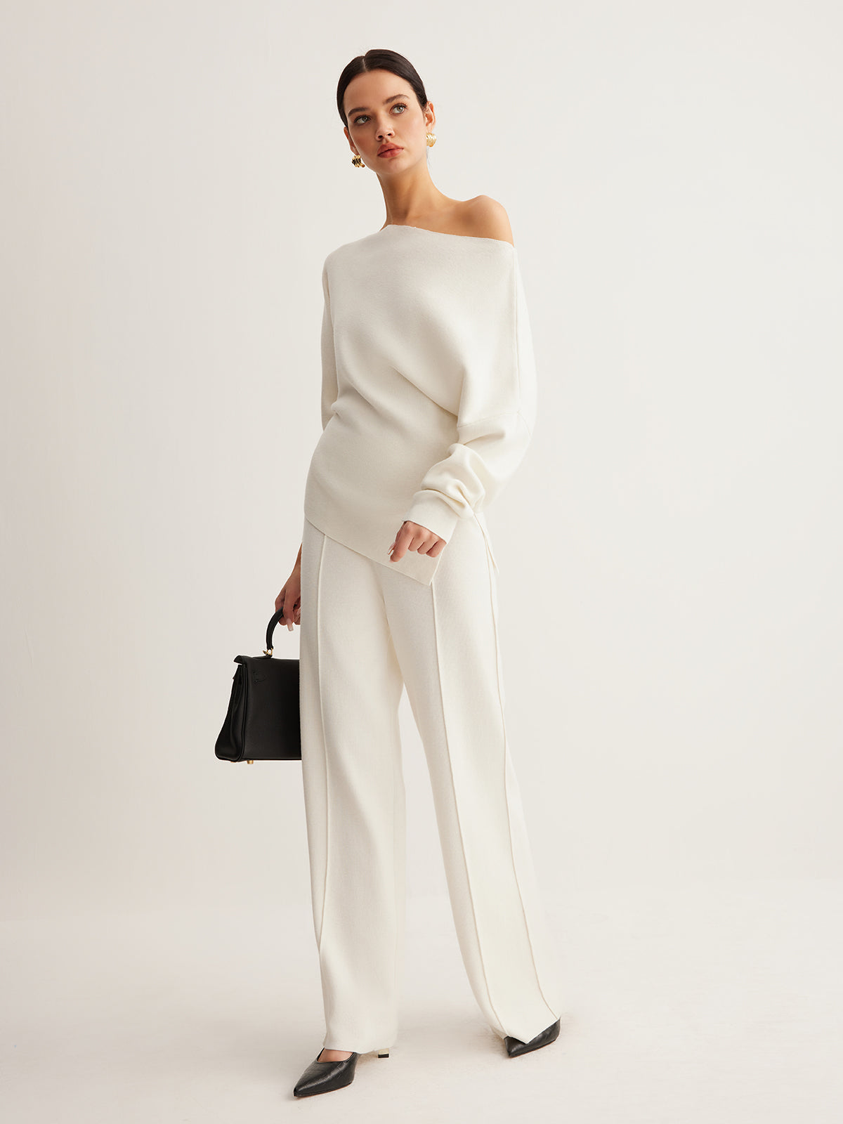Wool Knit Set in White – Eleanor by Maravesse