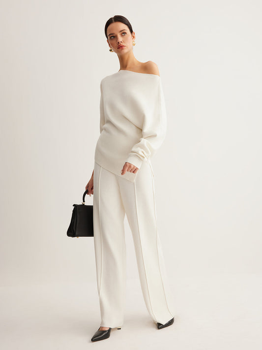 Wool Knit Set in White – Eleanor by Maravesse